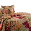 Benjara Kamet 3 Piece Fabric Queen Size Quilt Set with Floral Prints, Multicolor view 4