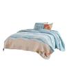 Benjara Maritsa Four Piece Twin Size Fabric Quilt Set with Coastal Prints, Blue view 1