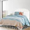 Benjara Maritsa Four Piece Twin Size Fabric Quilt Set with Coastal Prints, Blue view 2