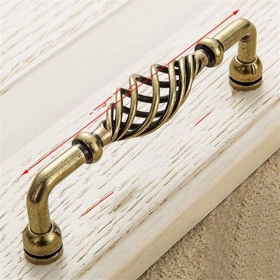 Geeyu Door Cabinet Handles, Hollow Out Birdcage Handles,Antique Bronze Cabinet Handles, Drawer Knobs,Wardrobe Door Pullers,Vintage Furniture Handle, Indoor Hardware (Color : 3001 128 Bronze)