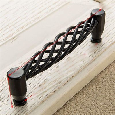 Geeyu Door Cabinet Handles, Hollow Out Birdcage Handles,Antique Bronze Cabinet Handles, Drawer Knobs,Wardrobe Door Pullers,Vintage Furniture Handle, Indoor Hardware (Color : 3004 128 Black)