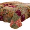 Benjara Kamet 2 Piece Fabric Twin Size Quilt Set with Floral Prints, Multicolor view 2