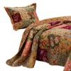 Benjara Kamet 2 Piece Fabric Twin Size Quilt Set with Floral Prints, Multicolor view 3