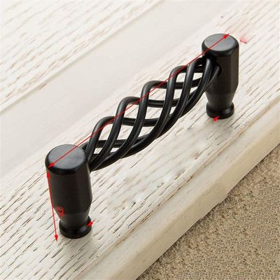 Geeyu Door Cabinet Handles, Hollow Out Birdcage Handles,Antique Bronze Cabinet Handles, Drawer Knobs,Wardrobe Door Pullers,Vintage Furniture Handle, Indoor Hardware (Color : 3004 96 Black)
