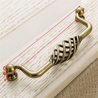 Geeyu Door Cabinet Handles, Hollow Out Birdcage Handles,Antique Bronze Cabinet Handles, Drawer Knobs,Wardrobe Door Pullers,Vintage Furniture Handle, Indoor Hardware (Color : 3201 128 Bronze)