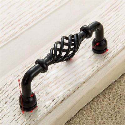 Geeyu Door Cabinet Handles, Hollow Out Birdcage Handles,Antique Bronze Cabinet Handles, Drawer Knobs,Wardrobe Door Pullers,Vintage Furniture Handle, Indoor Hardware (Color : 3001 96 Black)