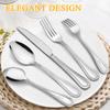 LIANYU Silverware Flatware Set for 10, 50-Piece Stainless Steel Cutlery Set with Pearled Edge, Fancy Eating Utensils Tableware Includes Knives Forks Spoons, Mirror Finished, Dishwasher Safe view 3