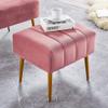 Ball & Cast Upholstered Velvet Ottoman,Footrest 18"W x 15.75"D x 17.5"H Rose,Golden Powder Coating Legs Set of 1 view 2