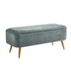 Ball & Cast Upholstered Velvet Storage Bench 44"W x 16"D x 18"H Grey,Golden Powder Coating Legs Set of 1 view 1