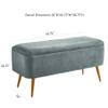 Ball & Cast Upholstered Velvet Storage Bench 44"W x 16"D x 18"H Grey,Golden Powder Coating Legs Set of 1 view 3