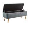 Ball & Cast Upholstered Velvet Storage Bench 44"W x 16"D x 18"H Grey,Golden Powder Coating Legs Set of 1 view 4