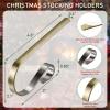 Edoneery Christmas Stocking Holders for Fireplace Mantle with Separate Double-Sided Tapes, 4 Pack Adjustable Non-Slip Metal Stocking Hangers for Mantel Xmas Party Decorations,Bronze view 3