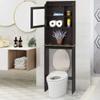 Henf Over The Toilet Storage Cabinet, Free Standing Bathroom Organizer Shelf Space Saver Toilet Storage Stands, Espresso view 1