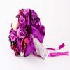 Abbie Home Wedding Bouquet Bride Bridal Holding Bouquet, Handmade Purple Rose Peony Flower Bouquet with Lace and Ribbon for Wedding Party Home Decor view 2