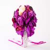 Abbie Home Wedding Bouquet Bride Bridal Holding Bouquet, Handmade Purple Rose Peony Flower Bouquet with Lace and Ribbon for Wedding Party Home Decor view 3