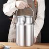 304 Stainless Steel Milk can Milk Bucket Wine Pail Bucket Tote Jug W/Sealed Lid Labor Saving Handle Stable Bottom for Milk and Wine Liquid Storage view 3