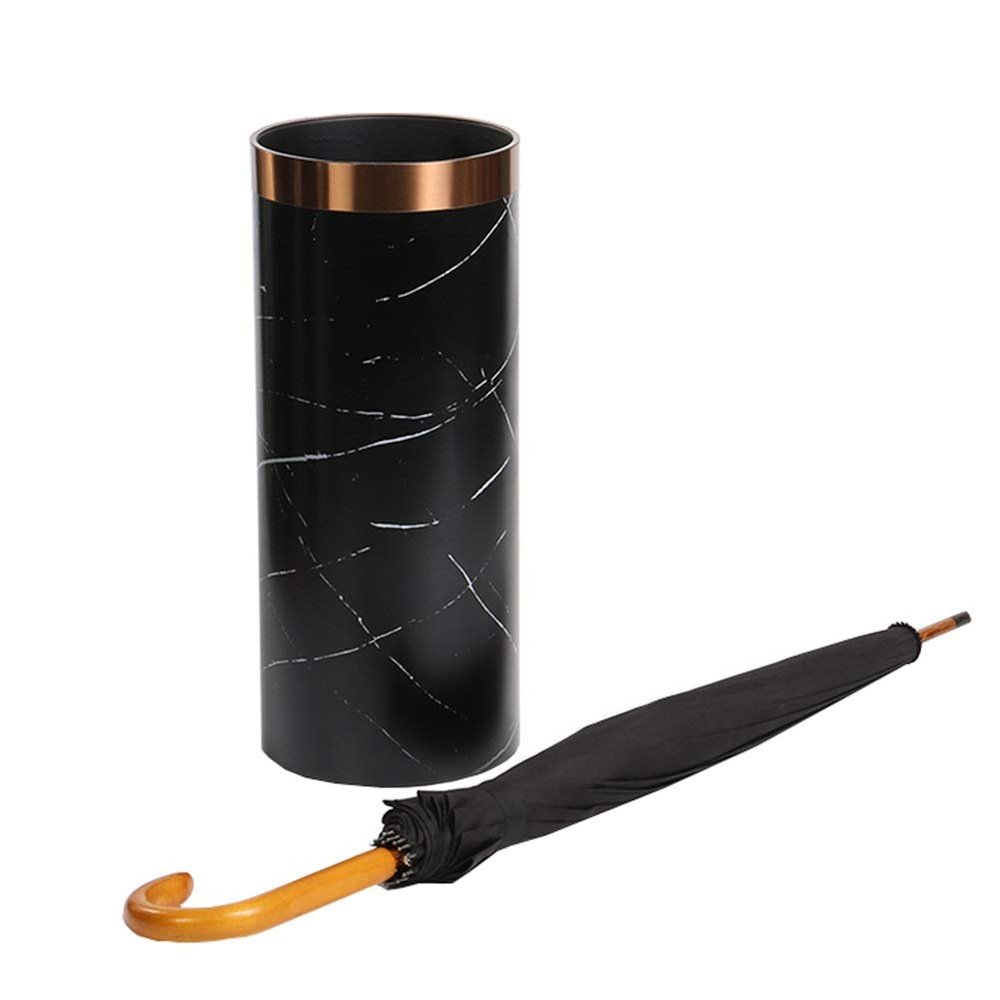 Umbrella Racks WXYZ Black Creative Umbrella Stand, Environmental Protection PVC Marble Pattern Umbrella Bucket, Golf Club Storage Bucket, 45x20cm