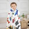 Aircraft Sherpa 3D Print Airplane Blanket Throw for Kids & Teens, Fighter Flight Helicopter Fleece Blanket, Cartoon Aviation Theme Fuzzy Ultra Soft Twin 60"x80" White view 4