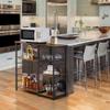 Yaheetech Kitchen Island, 3-Tier Industrial Microwave Stand Cart Shelf, Freestanding Utility Storage Rack for Spice Rack Organizer w/6 S-Shaped Hooks, Easy Assembly, Rustic Brown view 2