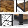 Yaheetech Kitchen Island, 3-Tier Industrial Microwave Stand Cart Shelf, Freestanding Utility Storage Rack for Spice Rack Organizer w/6 S-Shaped Hooks, Easy Assembly, Rustic Brown view 4