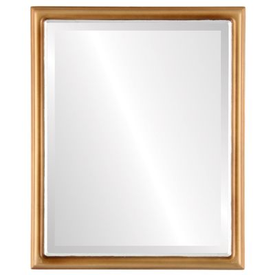 OVALCREST Rectangle Beveled Wall Mirror for Home Decor - Hamilton Style - Desert Gold with Silver Lip - 18x22 Outside Dimensions
