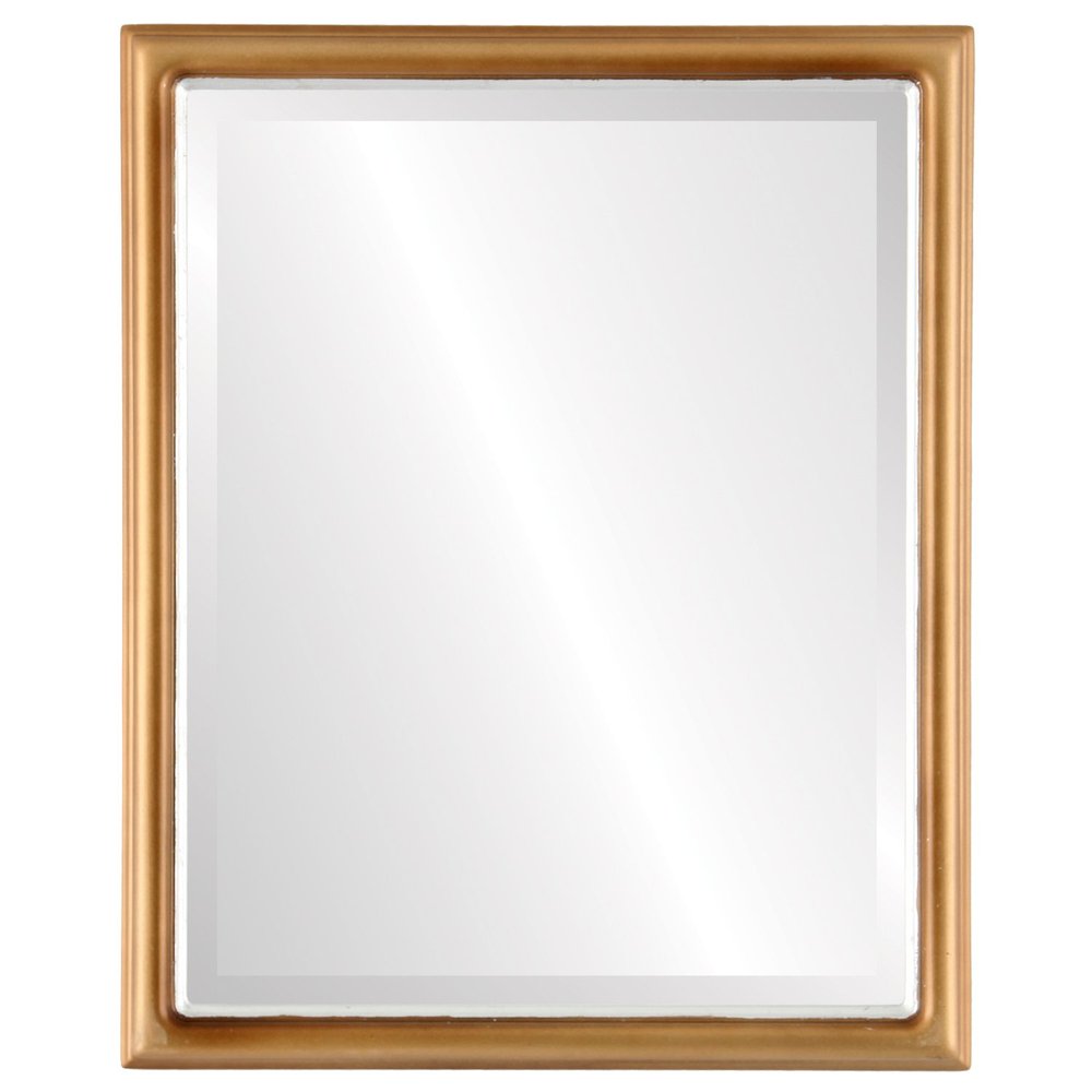 OVALCREST Rectangle Beveled Wall Mirror for Home Decor - Hamilton Style - Desert Gold with Silver Lip - 18x22 Outside Dimensions