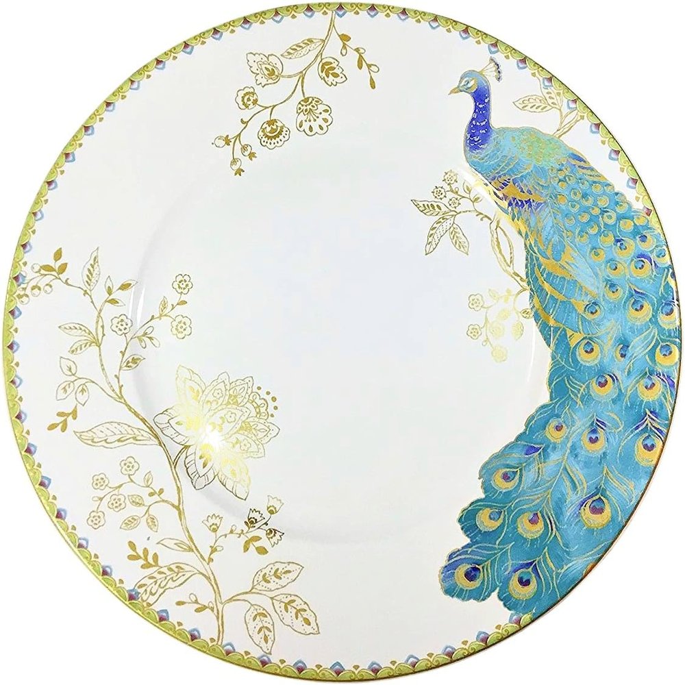 222 Fifth Peacock Garden Porcelain Dinnerware Collection Dinner Plate | 1 Replacement Piece