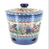 Blue Rose Polish Pottery - Red Hummingbird Garlic Keeper - 6" Tall - Ceramic Storage Jar with Vent Holes view 1