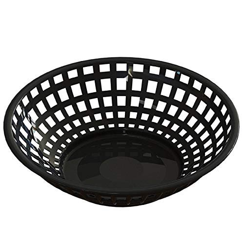Round Food Serving Baskets 36-Pack (Black)