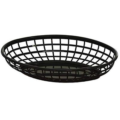 Oval Food Serving Baskets 36-Pack (Black)