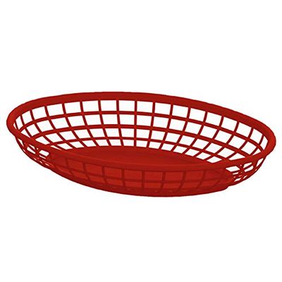 NSF-Certified Oval Food Serving Baskets 36-Pack (Red)