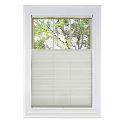 BlindsAvenue Cordless Top Down Bottom Up Cellular Honeycomb Shade, 9/16" Single Cell, Light Filtering, White Dove, Size: 37" W x 72" H