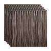 FASDE Dunes Vertical Decorative Vinyl 2ft x 2ft Glue Up Ceiling Panel in Smoked Pewter (5 Pack) view 1