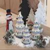 Blue Rose Polish Pottery - Blue Winter Bells Small Christmas Tree Luminary - 6" Tall - Hand-Painted Polish Pottery Holiday Candle Holder, Unique Christmas Gift & Festive Dcor view 3