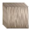 FASDE Dunes Vertical Decorative Vinyl 2ft x 2ft Glue Up Ceiling Panel in Brushed Nickel (5 Pack) view 1
