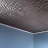FASDE Dunes Vertical Decorative Vinyl 2ft x 2ft Glue Up Ceiling Panel in Brushed Nickel (5 Pack) view 2