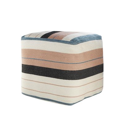 LR Home Multicolored Mid-Century Indoor Outdoor Pouf, Multi, 20"" x 20"" x 20"""