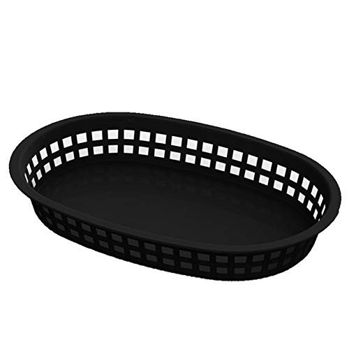 Oblong Food Serving Baskets 36-Pack (Black)