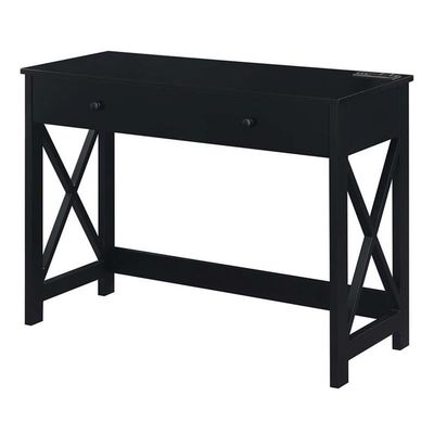 Convenience Concepts Oxford Desk with Charging Station, 42", Black