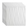 FASDE Dunes Vertical Decorative Vinyl 2ft x 2ft Glue Up Ceiling Panel in Matte White (5 Pack) view 1
