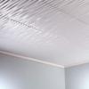FASDE Dunes Vertical Decorative Vinyl 2ft x 2ft Glue Up Ceiling Panel in Matte White (5 Pack) view 2