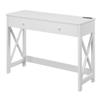 Convenience Concepts Oxford Desk with Charging Station, 42", White view 1
