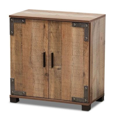 Baxton Studio Cyrille Finished Wood 2-Door Shoe Cabinet