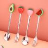 Hemoton Sturdy Stainless Silverware Set 4pcs Fruit Shape Fork Spoon Ideal for Kitchen Dining view 2