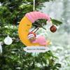 Baby's 1st Christmas Personalized Ornament - African American Baby Girl Sleeping on Moon - Young Child Christmas Ornament - Keepsake Gifts for Newborn Infant Toddler First Xmas - Free Customization view 2