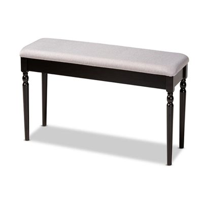 Baxton Studio Giovanni Modern and Contemporary Grey Fabric Upholstered and Dark Brown Finished Wood Dining Bench