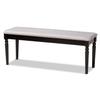 Baxton Studio Giovanni Modern and Contemporary Grey Fabric Upholstered and Dark Brown Finished Wood Dining Bench view 3