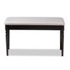 Baxton Studio Giovanni Modern and Contemporary Grey Fabric Upholstered and Dark Brown Finished Wood Dining Bench view 4