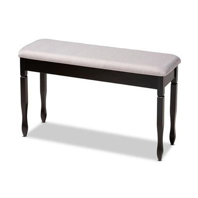 Baxton Studio Grey Upholstered and Brown Finished Wood Dining Bench
