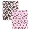 Hudson Baby Unisex Baby Silky Plush and Coral Fleece Blanket, Leopard Heart, 30x36 inches view 1